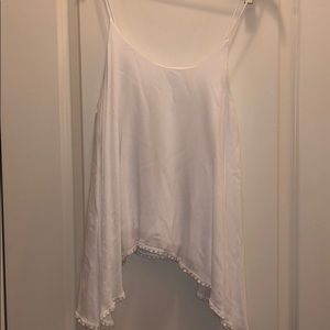 White Karlie top with crochet edge